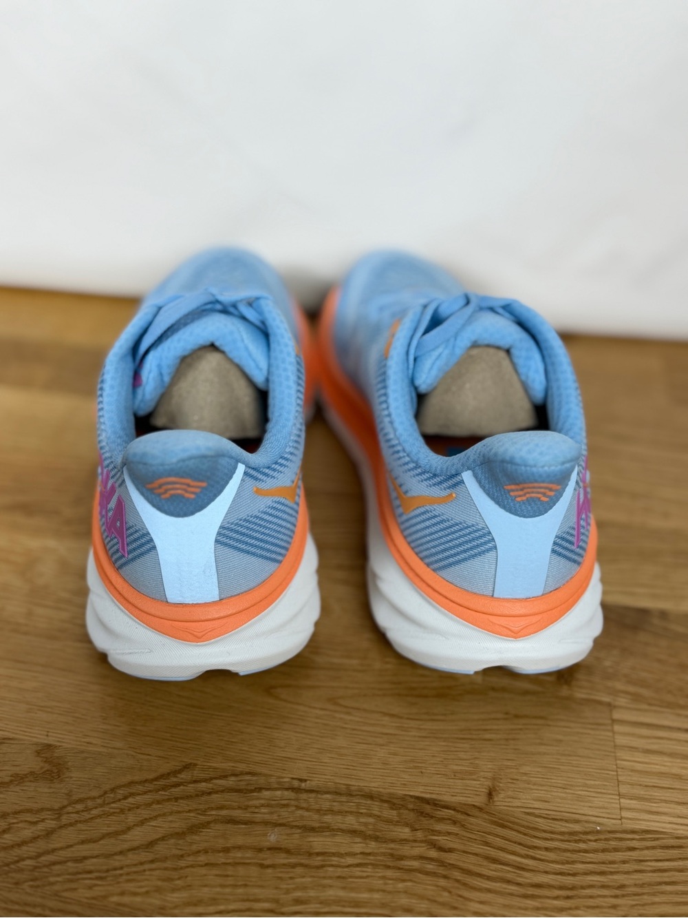 Hoka Women's Sky Blue and Coral Athletic Running Shoes New without box - Picture 2 of 7